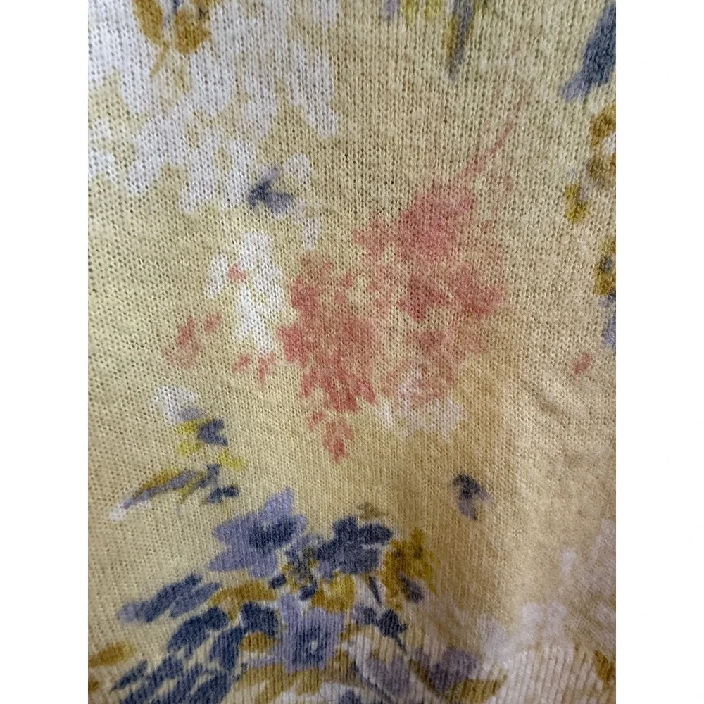 Sundance Floral Cardigan V-Neck Button Front XS Cottagecore Romantic Soft girl